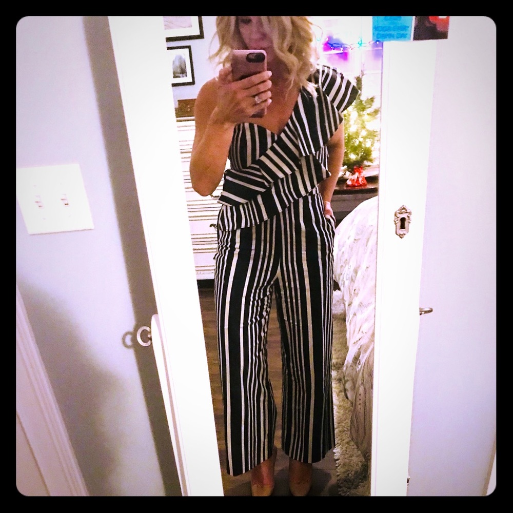 Alice and Olivia One shoulder jumpsuit